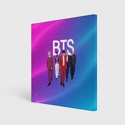 Картина квадратная BTS розово-голубой фон