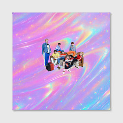 Холст квадратный BTS группа на диване, цвет: 3D-принт — фото 2