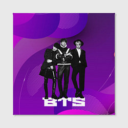 Холст квадратный BTS фиолетовый фон, цвет: 3D-принт — фото 2