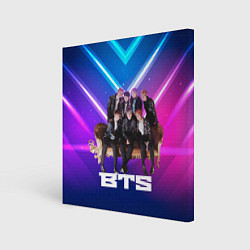 Холст квадратный BTS группа на диване, цвет: 3D-принт