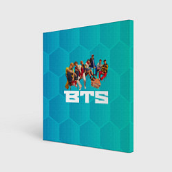 Холст квадратный BTS сидят на стульях, цвет: 3D-принт