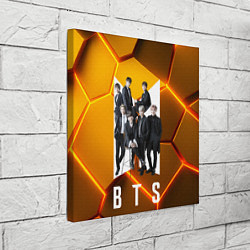 Холст квадратный BTS объемные оранжевые плиты, цвет: 3D-принт — фото 2