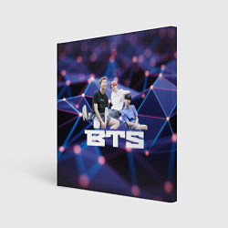 Холст квадратный BTS фиолетовый полигон, цвет: 3D-принт