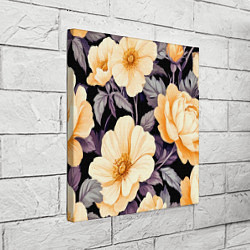 Холст квадратный Крупные жёлтые цветы, цвет: 3D-принт — фото 2