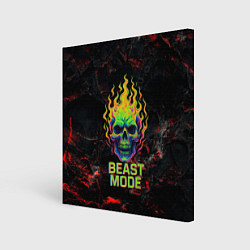 Картина квадратная Beast mode череп
