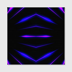 Холст квадратный Color black neon stripes, цвет: 3D-принт — фото 2
