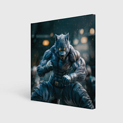 Холст квадратный Волк боец, цвет: 3D-принт