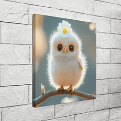Холст квадратный Милый цыпленок с цветочком на лбу, цвет: 3D-принт — фото 2