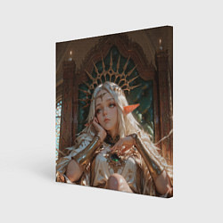 Картина квадратная Беловолосая королева эльфов на троне