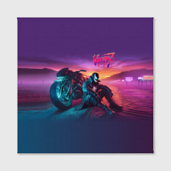 Холст квадратный Venom near his motorcycle - ai art fantasy, цвет: 3D-принт — фото 2