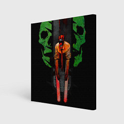 Картина квадратная Дэндзи с черепами Человек бензопила