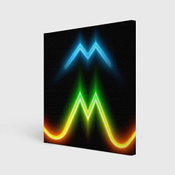 Картина квадратная Neon multicolored lines