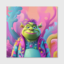 Холст квадратный Шрек с фиолетовыми волосами, цвет: 3D-принт — фото 2