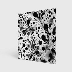 Картина квадратная Кляксы и растения - нейроарт паттерн