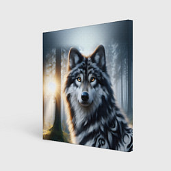 Картина квадратная Морда волка - Россия