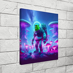 Холст квадратный Шрек бравый космонавт на планете неоновых грибов, цвет: 3D-принт — фото 2