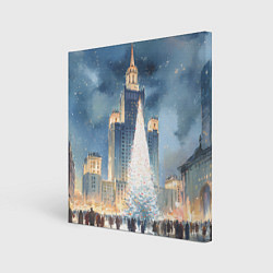Картина квадратная Новый год в Москве
