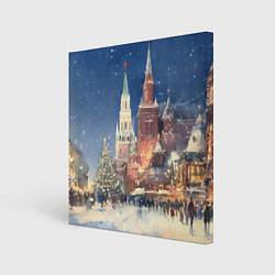 Холст квадратный Новый год - Москва, цвет: 3D-принт