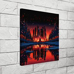 Холст квадратный Москва Cити Новый год, цвет: 3D-принт — фото 2