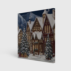 Картина квадратная Новогодние дома