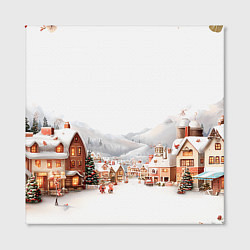 Холст квадратный Новогодняя улица, цвет: 3D-принт — фото 2