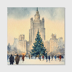 Холст квадратный Москва новогодняя елка, цвет: 3D-принт — фото 2