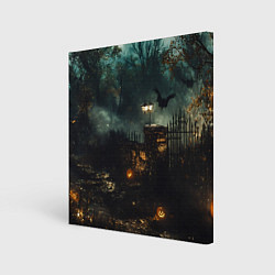 Холст квадратный Ночь тыкв и теней, цвет: 3D-принт