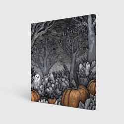 Холст квадратный Осенние шалости духов, цвет: 3D-принт