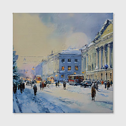 Холст квадратный Зимний праздничный Питер, цвет: 3D-принт — фото 2