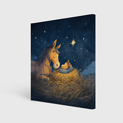 Картина квадратная Лошадка спит с жеребенком