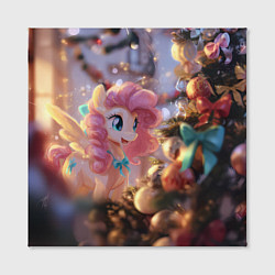 Холст квадратный Милая новогодняя лошадка с крыльями, цвет: 3D-принт — фото 2