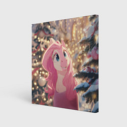 Картина квадратная Удивленная лошадка - Новый год