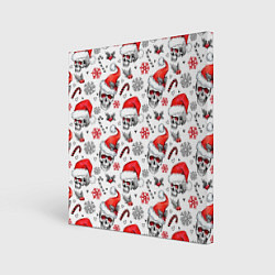 Холст квадратный Новогодние черепа, цвет: 3D-принт