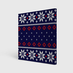 Картина квадратная Вязаный новогодний узор