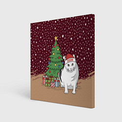 Картина квадратная Кот Бендер и ёлка