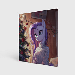 Холст квадратный Анимешная лошадка - Новый год, цвет: 3D-принт