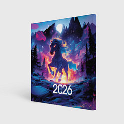 Холст квадратный 2026 Фэнтези лошадка, цвет: 3D-принт