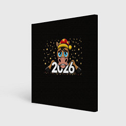 Картина квадратная Недовольный новогодний конь