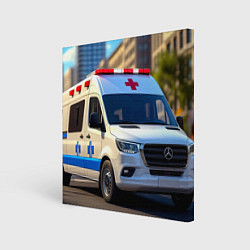 Картина квадратная Машина скорой помощи