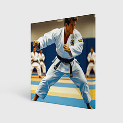 Холст квадратный Дзюдоист на татами, цвет: 3D-принт