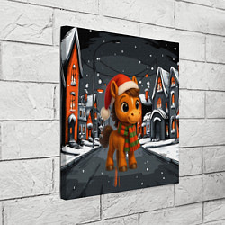 Холст квадратный Новогодняя лошадка 2026 год, цвет: 3D-принт — фото 2