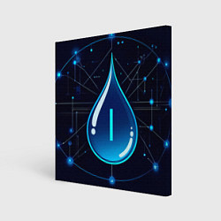 Холст квадратный Киберкапля группа крови I, цвет: 3D-принт