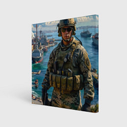 Картина квадратная Страж морской гавани