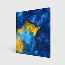 Картина квадратная Космический попугай