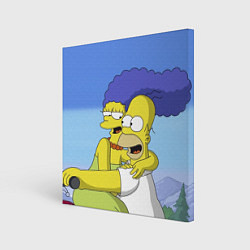 Холст квадратный Гомер и Мардж, цвет: 3D-принт