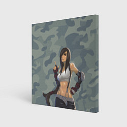 Холст квадратный Военная девушка Тифа Локхарт - Final Fantasy, цвет: 3D-принт