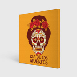 Холст квадратный Мексиканский череп, цвет: 3D-принт