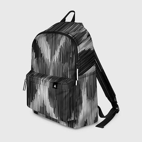 Рюкзак Черно-белая штриховка / 3D-принт – фото 1