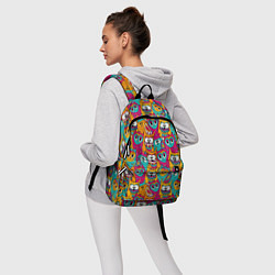 Рюкзак Совы разноцветные, цвет: 3D-принт — фото 2