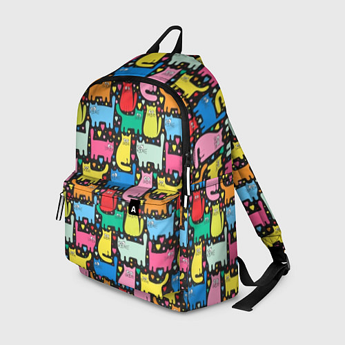 Рюкзак Разноцветные котики / 3D-принт – фото 1